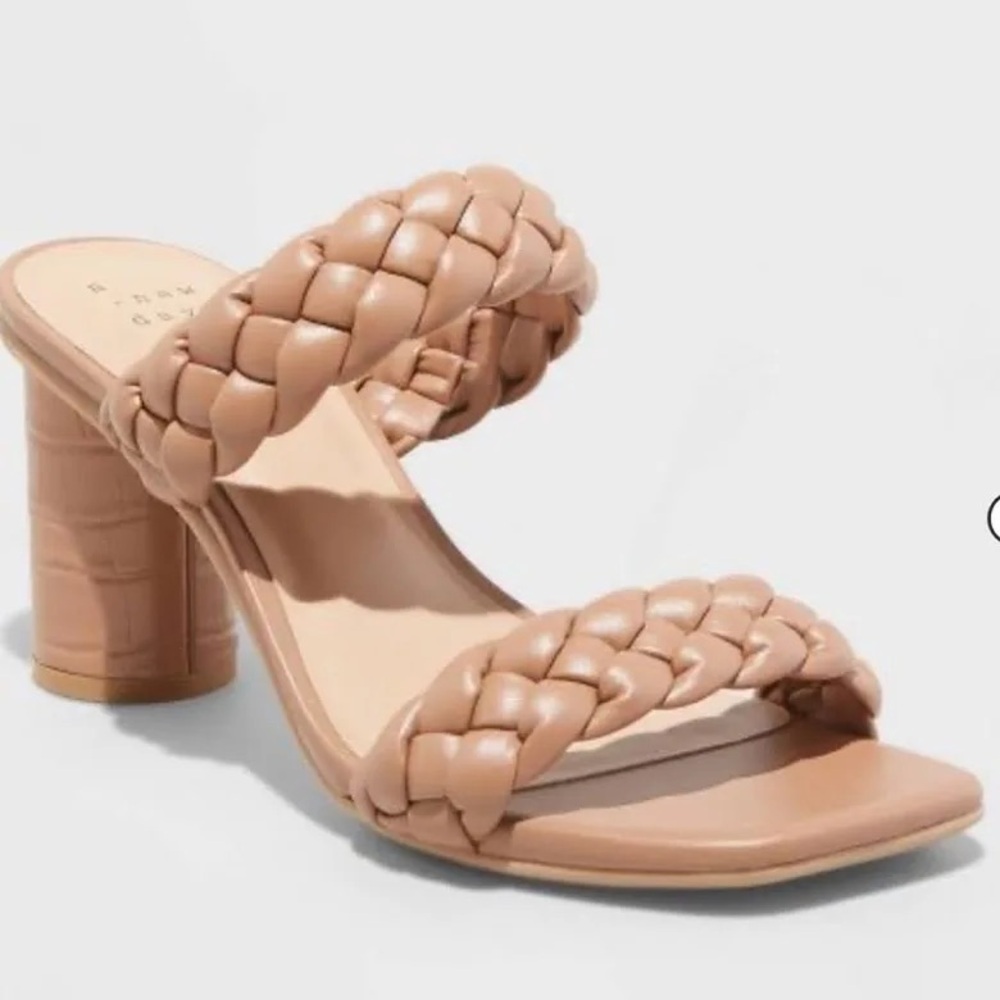 A New Day Women's Braided Block Heels - Tan - Picture 4 of 4